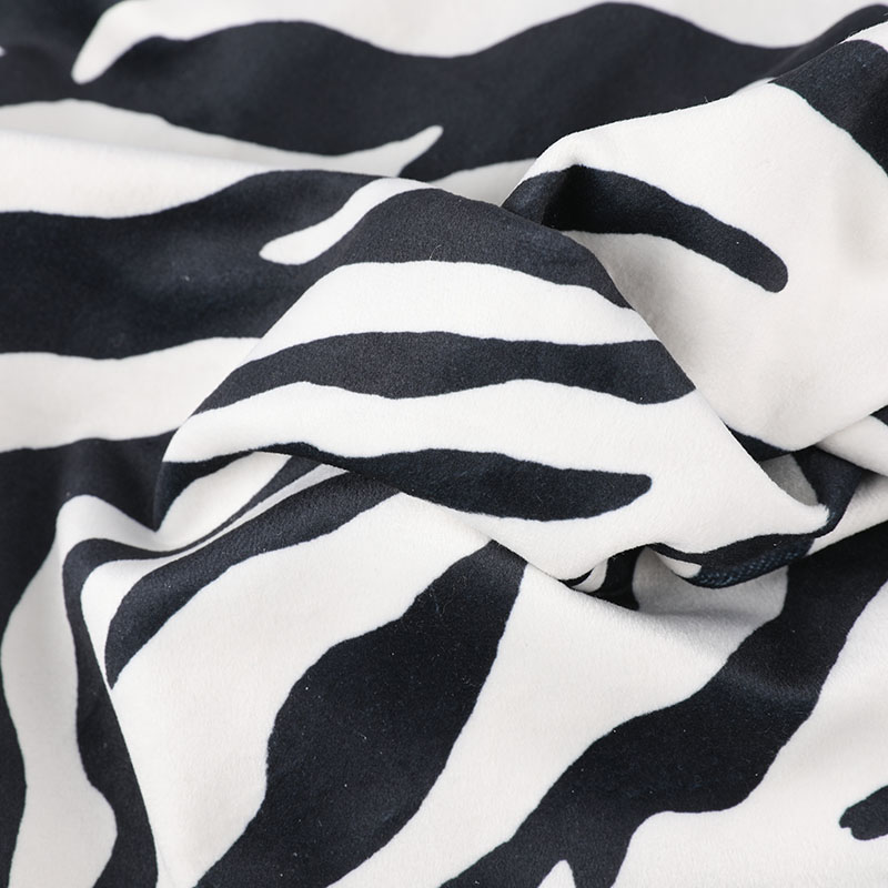 Zebra print digital printing velvet pillow fabrics